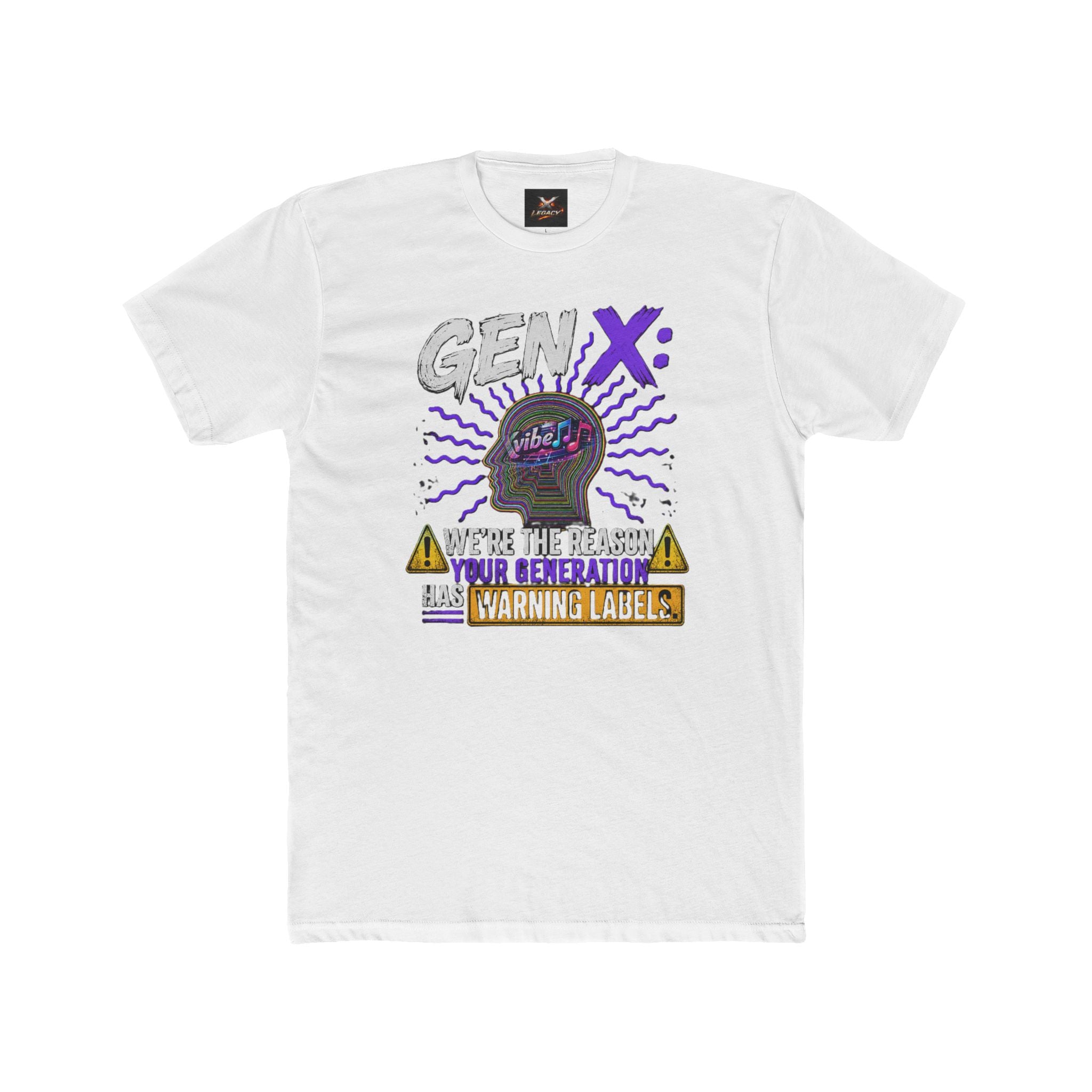 Gen X Warning Label Tee — Retro Nostalgia Crewneck