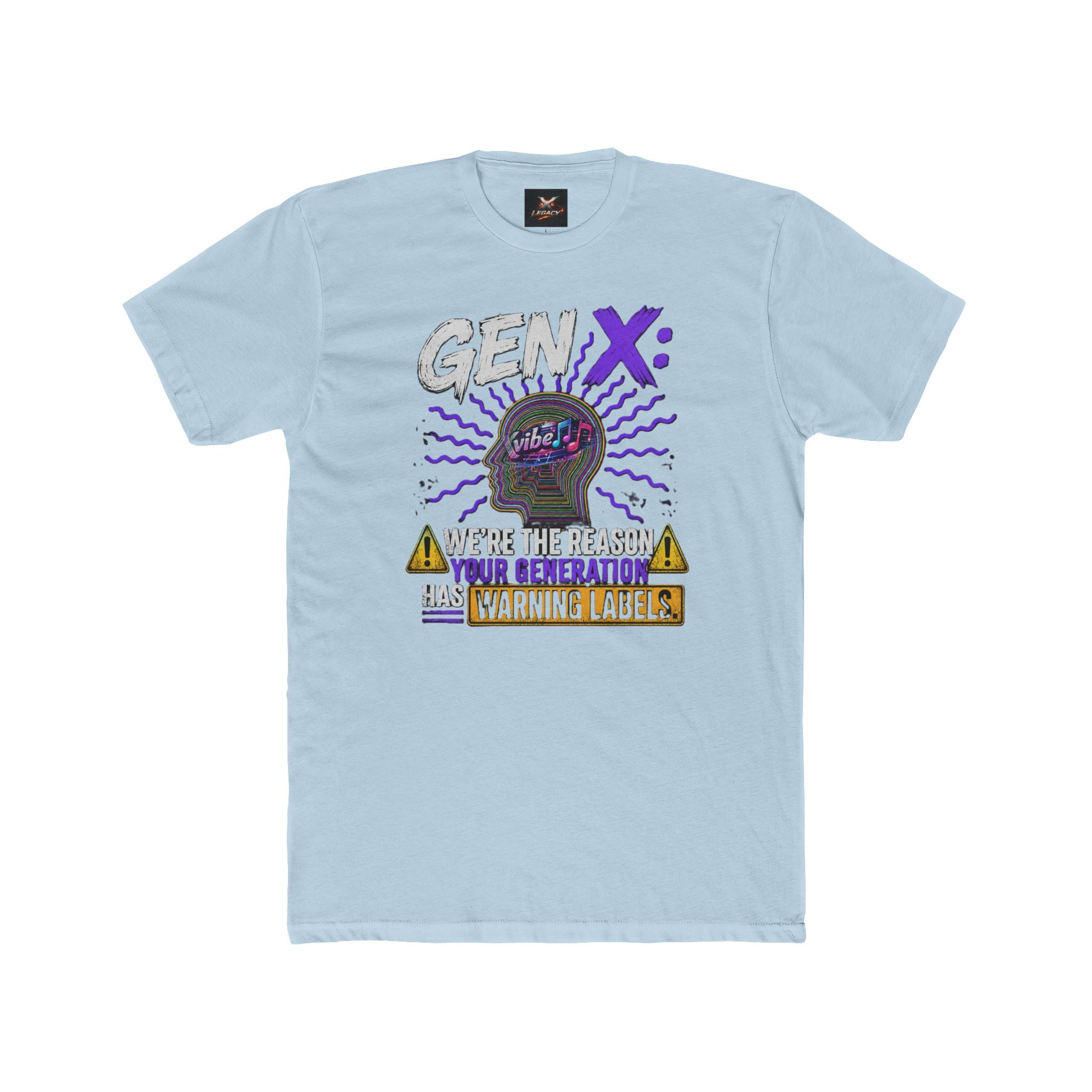 Gen X Warning Label Tee — Retro Nostalgia Crewneck